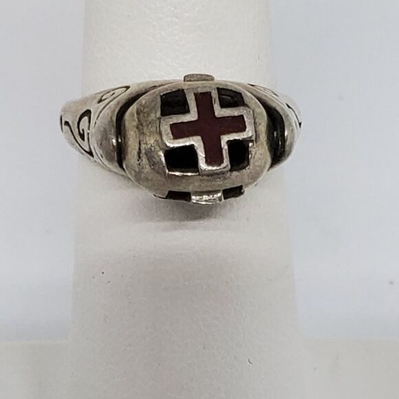 Vintage Sterling Silver Spinning Cross Ring (5.5) - Picture 3 of 6